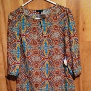 BeBop Women's XS Boho Style Dress Teal/Wine